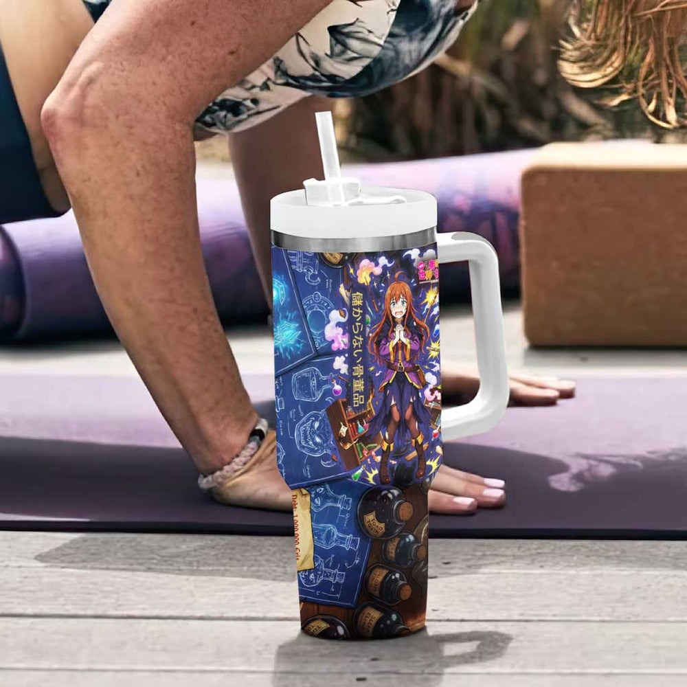 Wiz Magic Shop Tumbler With Handle Alchemical Fantasy Blueprint Style TS04