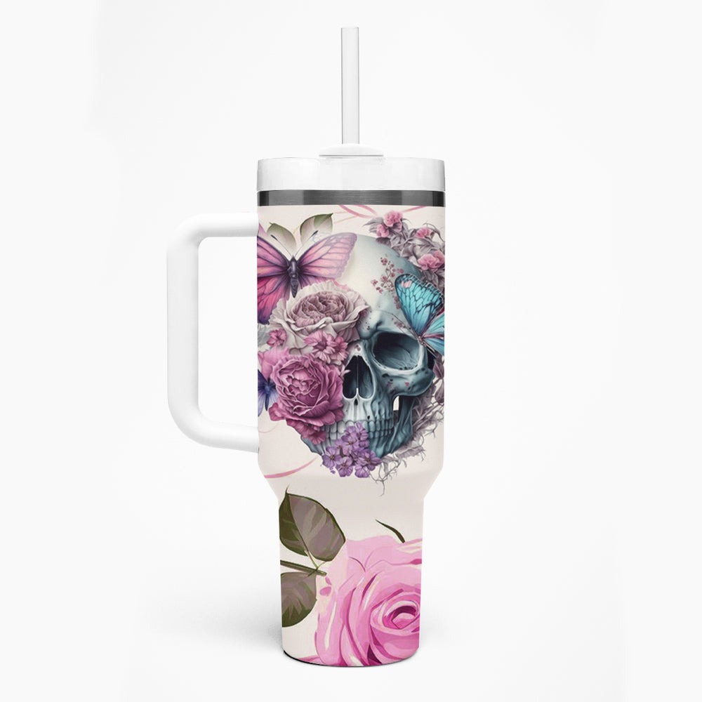 Women Skull Tumbler With Handle Some Time An Angel Hellraiser Always A Strong Women TS04 Women Skull Tumbler With Handle Some Time An Angel Hellraiser Always A Strong Women TS04