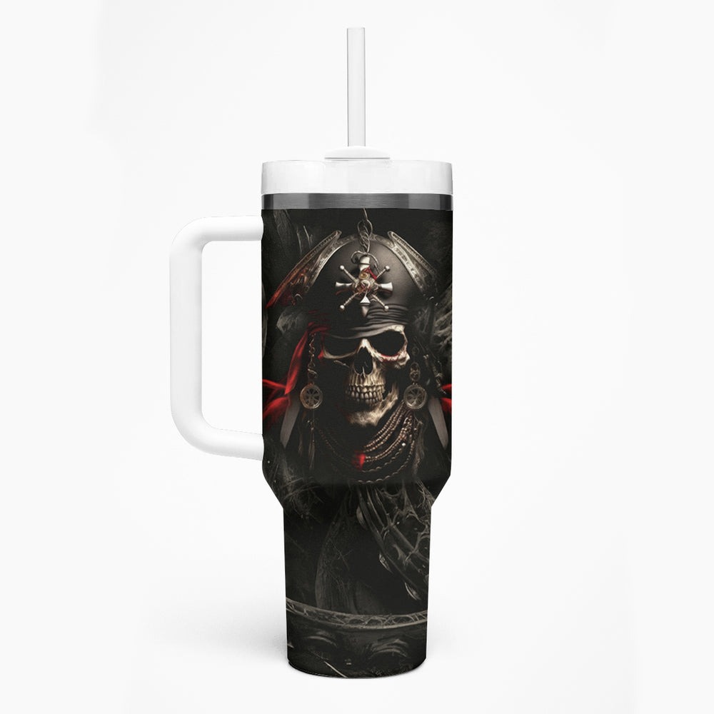 Work Like A Captain Play Like A Pirate Tumbler With Handle TS04