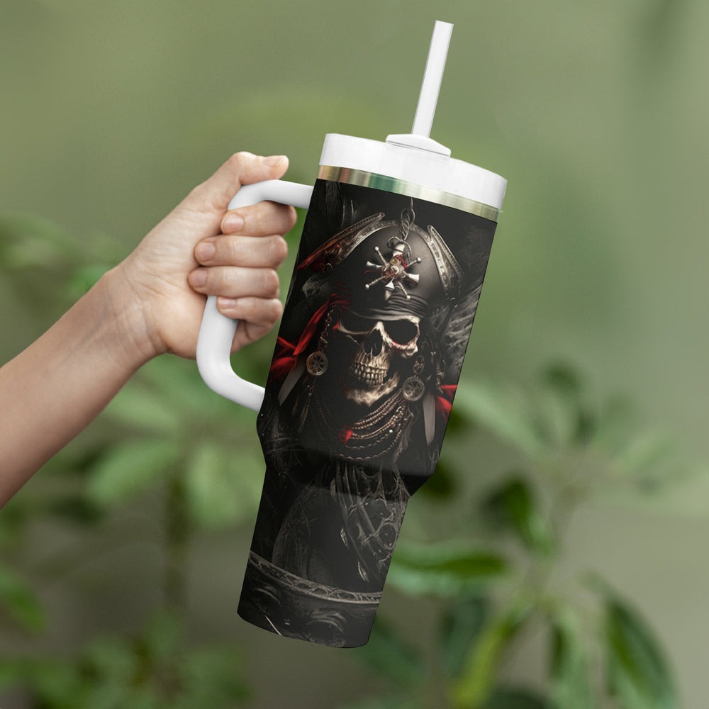 Work Like A Captain Play Like A Pirate Tumbler With Handle TS04