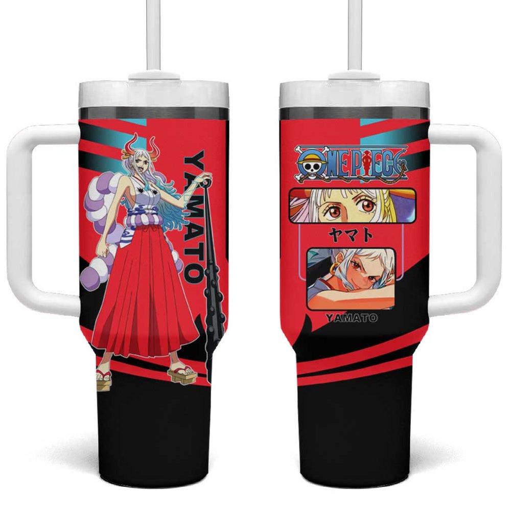 Yamato from One Piece Tumbler With Handle with Fierce Samurai Armor and Dynamic Action Pose Design TS04
