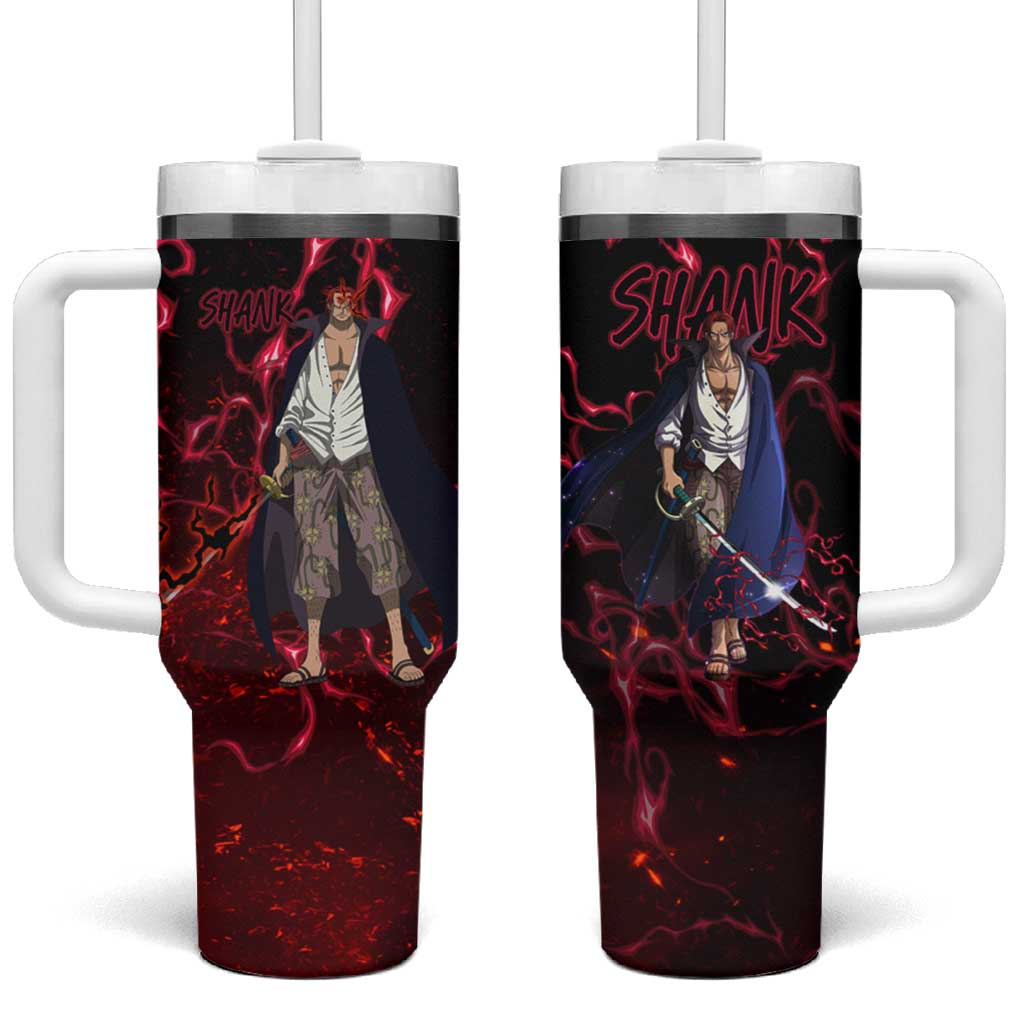 Yonko Shank - Red Hair Pirate - One Piece Tumbler With Handle Haki Pattern Anime Style TS04