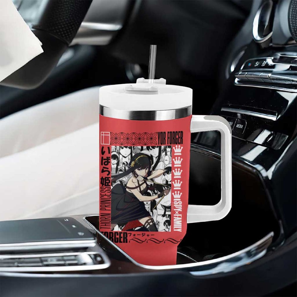 Yor Forger Spy X Family Tumbler With Handle Manga Mix Anime Style TS04 Yor Forger Spy X Family Tumbler With Handle Manga Mix Anime Style TS04