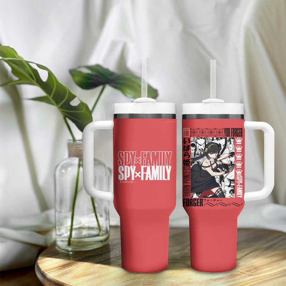 Yor Forger Spy X Family Tumbler With Handle Manga Mix Anime Style TS04 Yor Forger Spy X Family Tumbler With Handle Manga Mix Anime Style TS04