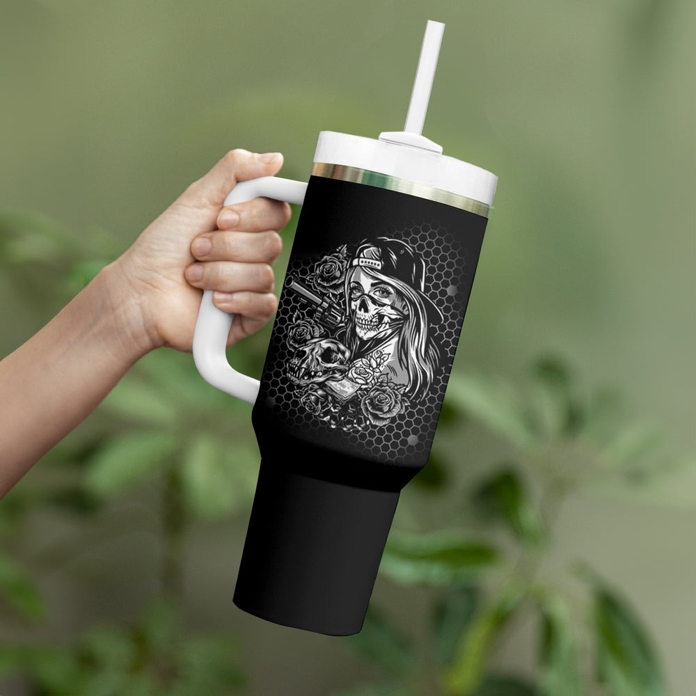 You Couldn't Handle Me B & W Tumbler With Handle TS04