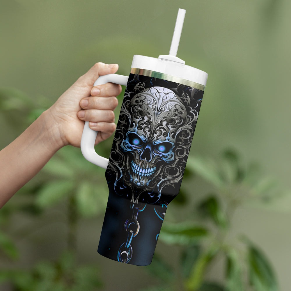 You Inspire My Inner Serial K Skull Rose Tumbler With Handle TS04 You Inspire My Inner Serial K Skull Rose Tumbler With Handle TS04