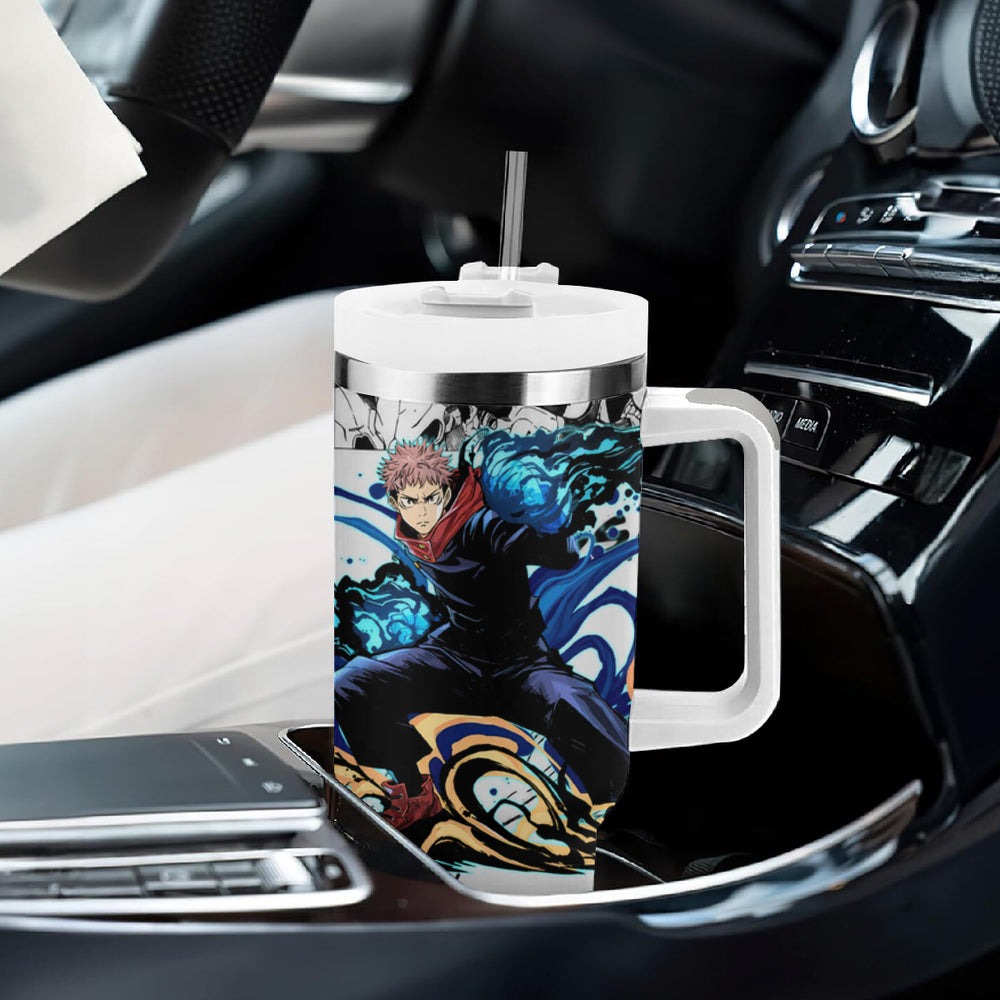 Yuji Itadori - Jujutsu Kaisen Tumbler With Handle Anime Mix Manga Style TS04 Yuji Itadori - Jujutsu Kaisen Tumbler With Handle Anime Mix Manga Style TS04
