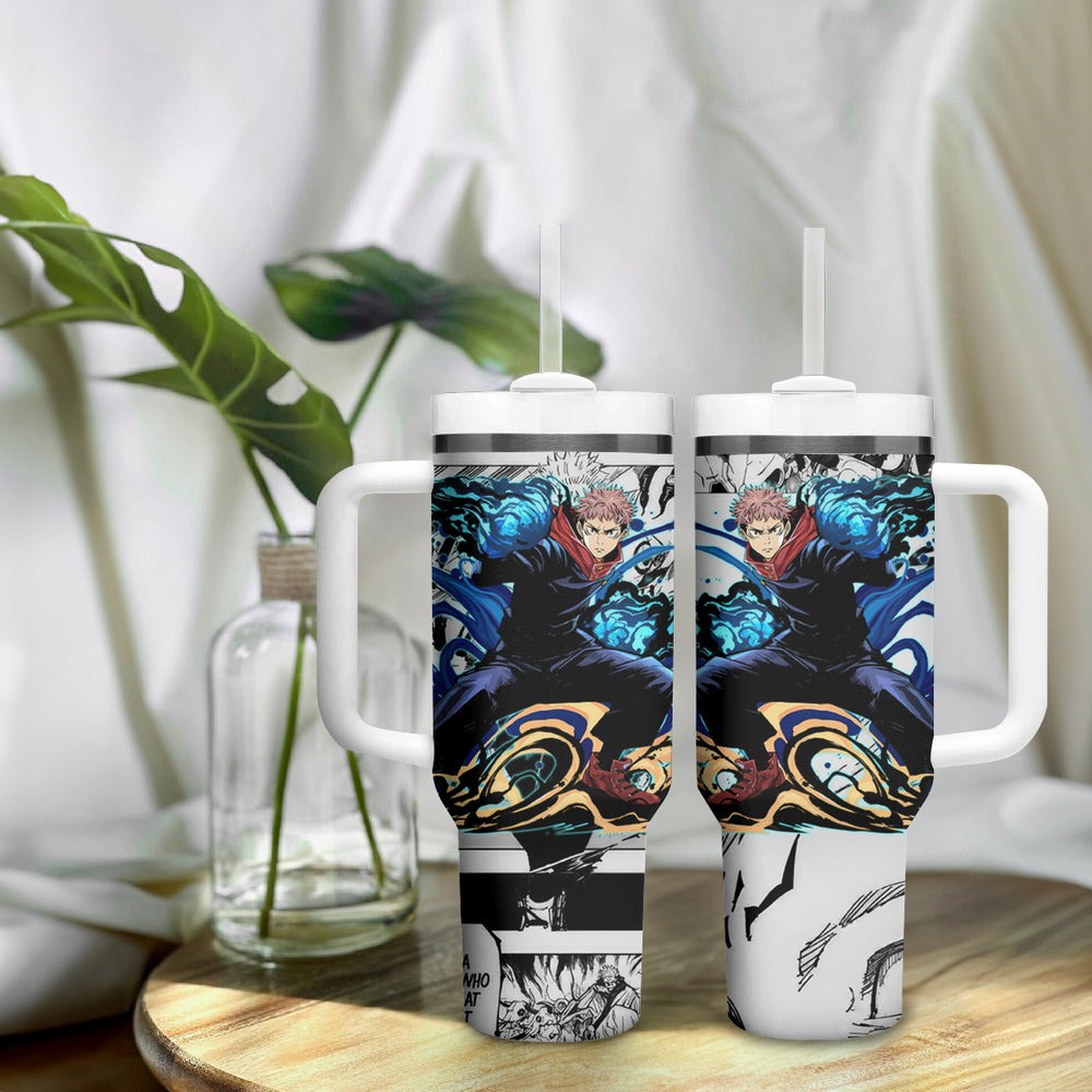Yuji Itadori - Jujutsu Kaisen Tumbler With Handle Anime Mix Manga Style TS04 Yuji Itadori - Jujutsu Kaisen Tumbler With Handle Anime Mix Manga Style TS04