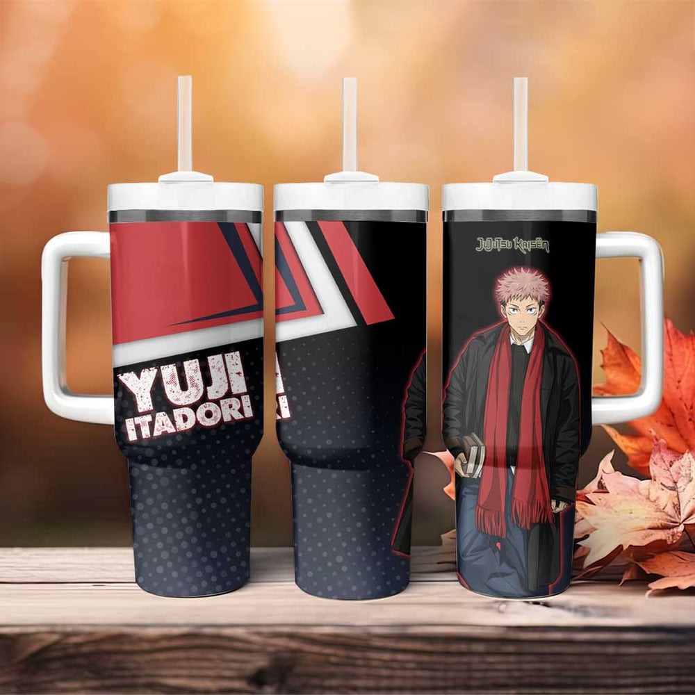 Yuji Itadori Tumbler With Handle Casual Anime Hero Style TS04