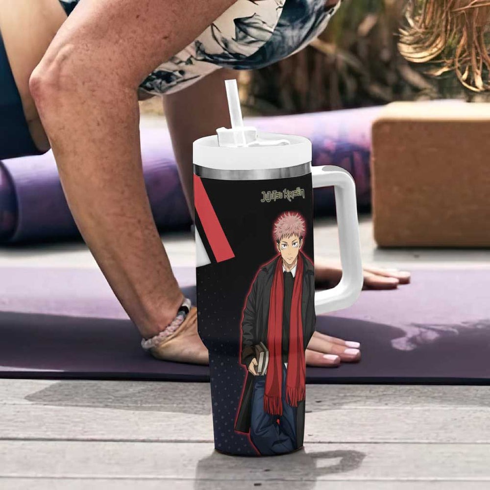 Yuji Itadori Tumbler With Handle Casual Anime Hero Style TS04