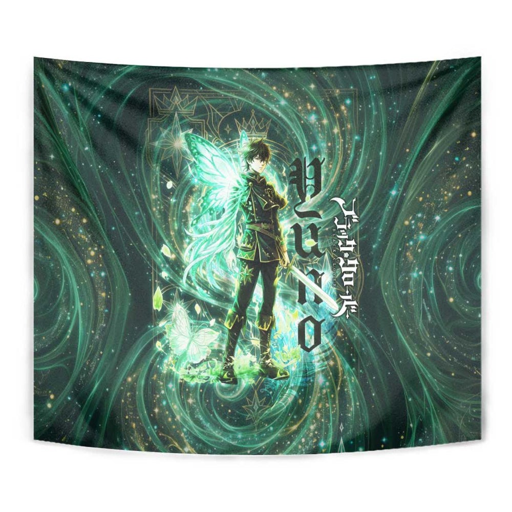 Yuno Black Clover Tapestry Magical Fantasy Style with Emerald Wind Swirls TS04 Yuno Black Clover Tapestry Magical Fantasy Style with Emerald Wind Swirls TS04