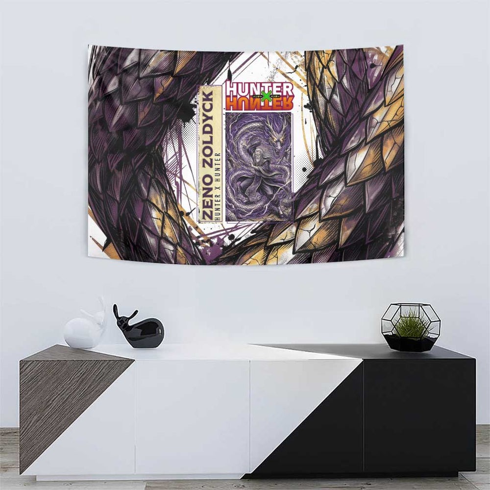 Zeno Zoldyck Theme White and Purple Dragon Aura Design Tumbler With Handle with Dark Energy Card Artwork TS04