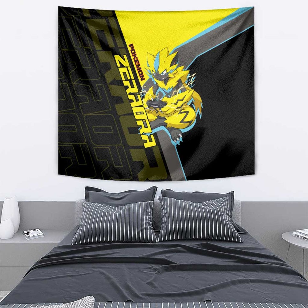 Zeraora Poké Tapestry Electric Neon Anime Style TS04 Zeraora Poké Tapestry Electric Neon Anime Style TS04
