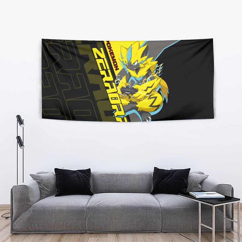 Zeraora Poké Tapestry Electric Neon Anime Style TS04 Zeraora Poké Tapestry Electric Neon Anime Style TS04