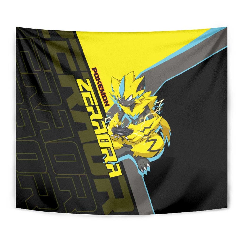 Zeraora Poké Tapestry Electric Neon Anime Style TS04 Zeraora Poké Tapestry Electric Neon Anime Style TS04
