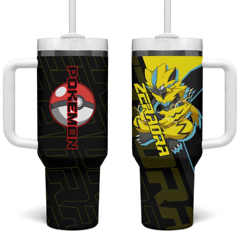 Zeraora Poké Tumbler With Handle Electric Neon Anime Style TS04 Zeraora Poké Tumbler With Handle Electric Neon Anime Style TS04