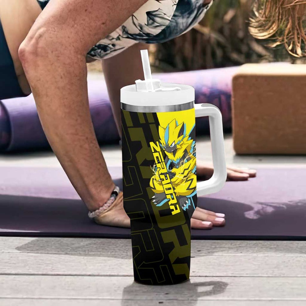 Zeraora Poké Tumbler With Handle Electric Neon Anime Style TS04 Zeraora Poké Tumbler With Handle Electric Neon Anime Style TS04