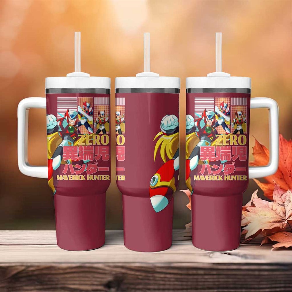 Zero Mega Man Tumbler With Handle Anime Style TS04 Zero Mega Man Tumbler With Handle Anime Style TS04