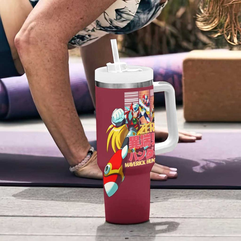 Zero Mega Man Tumbler With Handle Anime Style TS04 Zero Mega Man Tumbler With Handle Anime Style TS04