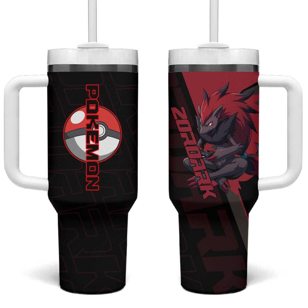 Zoroark Poké Tumbler With Handle Dark Neon Anime Style TS04