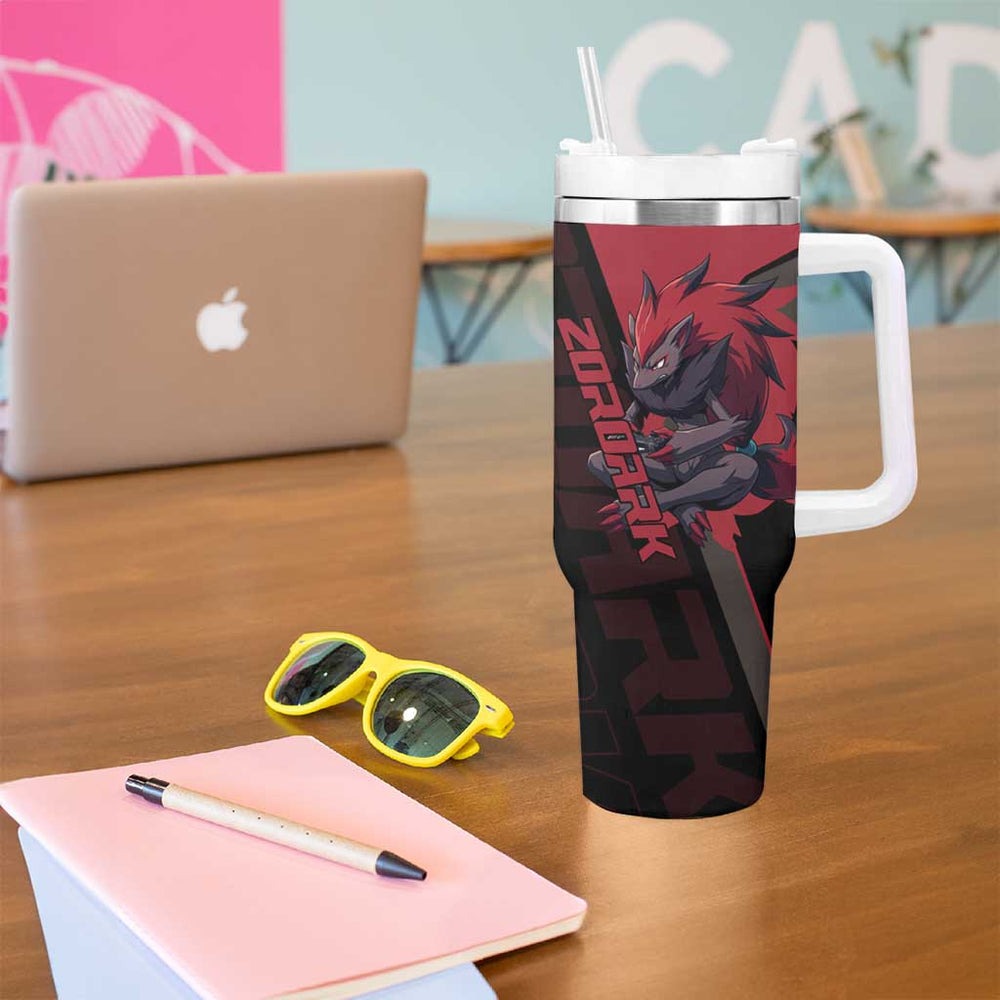 Zoroark Poké Tumbler With Handle Dark Neon Anime Style TS04