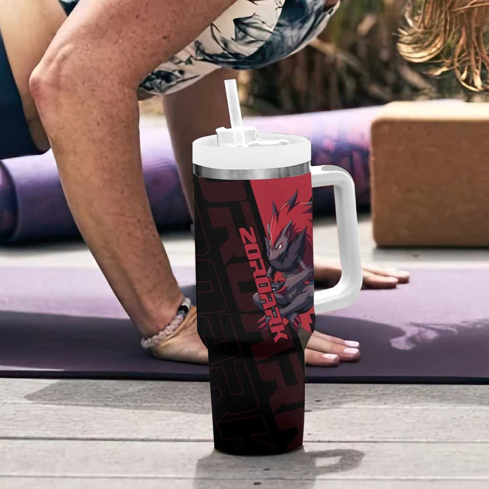 Zoroark Poké Tumbler With Handle Dark Neon Anime Style TS04